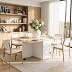 Topfurny 51 Inch Folding Dining Table with Wheels and Storage