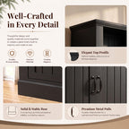 Topfurny 80" Tall Bookcase with Drawer and Doors, Farmhouse Bookshelf