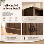 Topfurny 80" Tall Bookcase with Drawer and Doors, Farmhouse Bookshelf